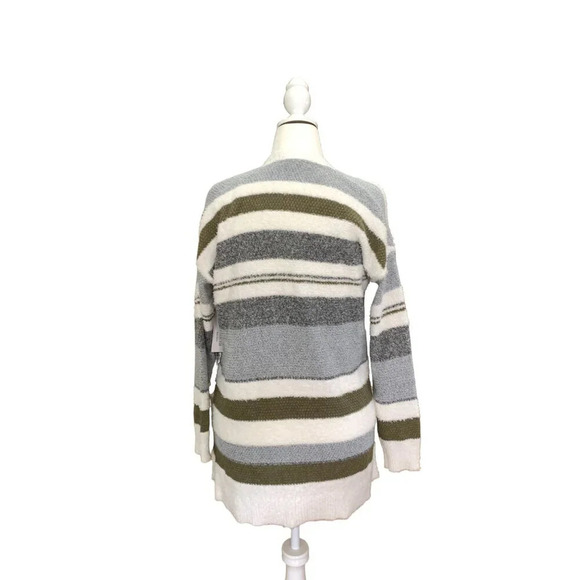 Pink Clover Cozy Striped Open-Front Cardigan Sweater Size S - Picture 5 of 11